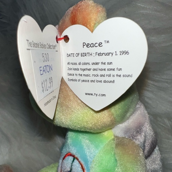1996 TY Original Beanie Babies Peace Bear,
UltraRare & Mint-Condition - Picture 2 of 6